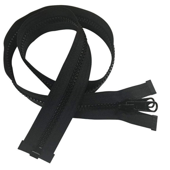 EZ-Xtend Lenzip #8 Separating Zipper - Includes 2 Stops (Black, 36")