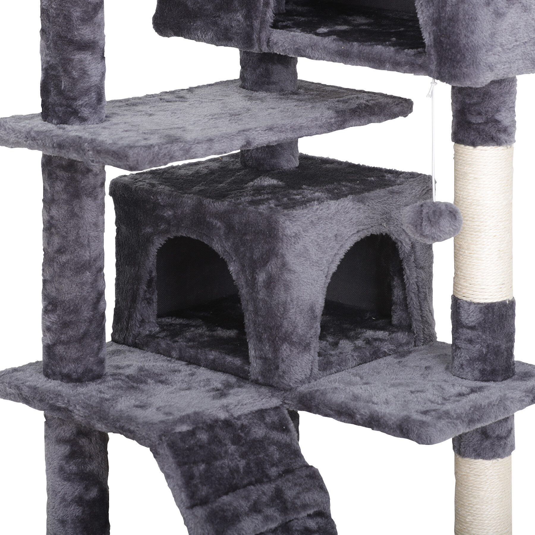 Zenstyle 53-in Cat Tree & Condo Scratching Post Tower, Dark Gray - image 5 of 14