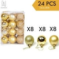 thumbnail image 3 of Gustave Baubles Hanging Glitter Multi-color Plastic Christmas Ball Ornaments, 24 Count (1.18"), 3 of 9