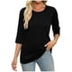 thumbnail image 3 of Fiudx Liquidación de Ofertas Flash Blusa Casual de Manga Corta con Cuello En V de Color Sólido para Mujer, 3 of 6