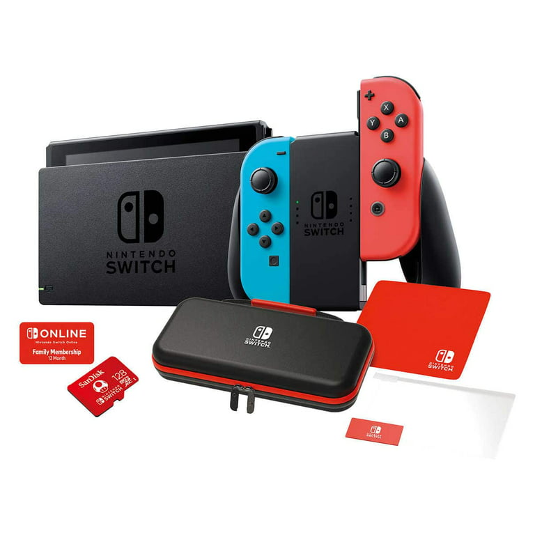 entrada famélico No puedo Nintendo Switch Gaming Console system 4 items Bundle - Walmart.com