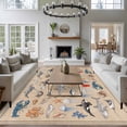 thumbnail image 3 of Large Area Rugs for Living Room Bedroom, Nautical Coastal Animals 8'x10' Rug Washable Carpet Runner Indoor Outdoor, Vintage Ocean Marine Life Brown Non Slip Floor Mats Rug for Kitchen, Patio, 3 of 8
