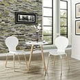 thumbnail image 4 of Modern Contemporary Kitchen Wood Dining Chair Set of Two White, 4 of 4