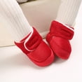 thumbnail image 6 of Otqutp Baby Pull-On Shoes Winter Children and Toddler Shoes Boys and Girls Cotton Boots Solid Color Simple Design Hook Loop For Warm and Comfort(Red,0-6 Months), 6 of 6