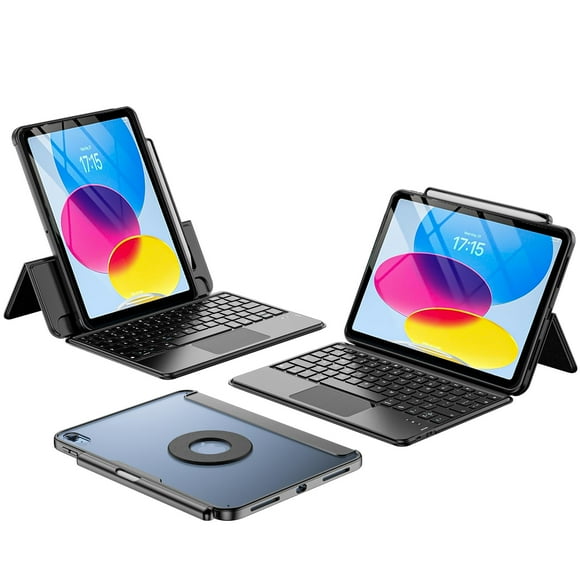 ProCase Folio Keyboard Case for iPad 11-inch (A16 Chip) 2025 / iPad 10th Generation 10.9" 2022; Magnetic Detachable Protective Cover with Touchpad & Penci