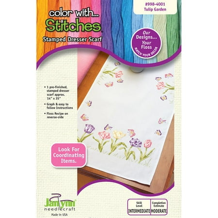 Janlynn Tulip Garden Dresser Scarf
