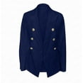 thumbnail image 2 of Navy Dressy Jackets for Women Buttons Long Sleeve Solid Office Coat Blazer Suit Jackets Long Outwear, 2 of 2