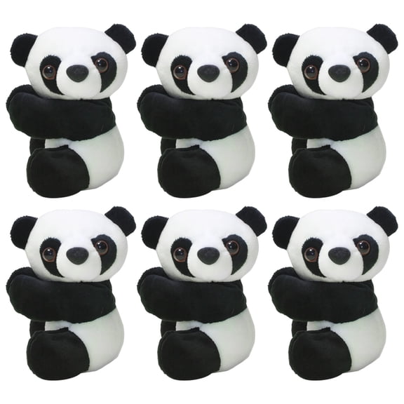6 Pcs Panda Clips, Cute Panda Plush, 3.5 x 2 in, Mini Panda Stuffed Animal, Curtain Holder Stand, Note Clip, Panda Party Favors, Panda Gifts