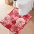thumbnail image 6 of 2 Piece Bath Mat Set with U-Shaped Toilet Mat and Rectangle Bath Rugs Non Slip Machine Washable Bathroom Mats Red Watercolor Flowers, 6 of 7