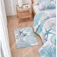 thumbnail image 2 of Coastal Area Rug 2x3 - Small Machine Washable Foldable Throw Rugs Non-Slip Beach Ocean Entryway Doormat Indoor Entrance Carpet for Kitchen Bathroom Laundry Bedroom Living Room, Blue, 2 of 6