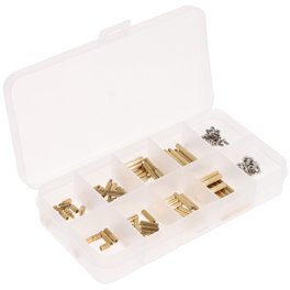 50-Piece Brass M3 Hex Standoff Assortment – Single Head Copper Columns For PCB Boards (M3x20 + 10 Other Sizes)
