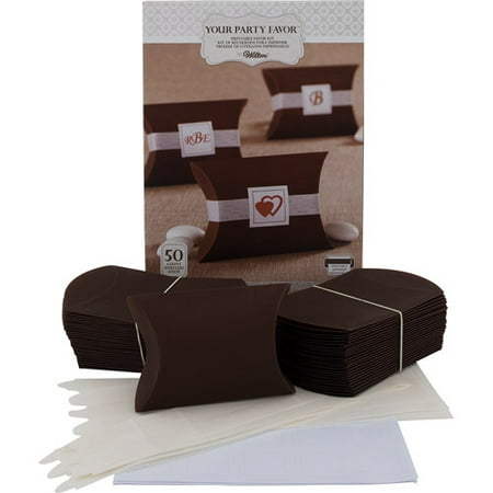 Wilton Brown Pillowbox Favor Kit, 50 Count
