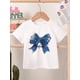 thumbnail image 1 of Young Girl Casual Simple Pattern Short Sleeve Crew Neck T-Shirt, Suitable For Summer, 1 of 6