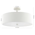 thumbnail image 3 of SAFAVIEH Jolana 20 in. Modern 3-Light White Iron Mount Light with 100% Cotton Shade, 3 of 8
