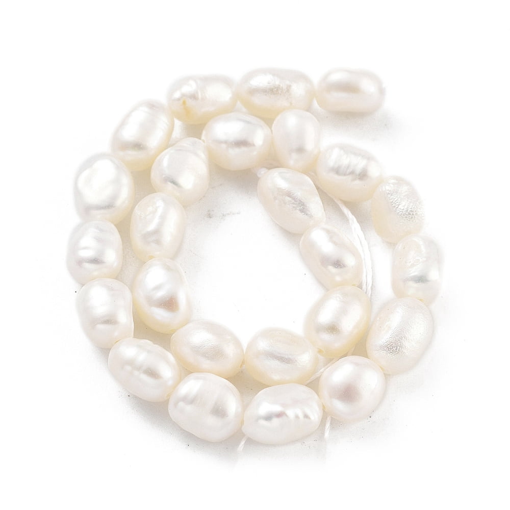 4strands Natural Cultured Freshwater Pearl Beads Strands Two Sides Polished Grade 4A Snow 5~6mm Hole: 0.5mm about 27pcs/strand 6.89 inch(17.5cm)
