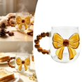 thumbnail image 2 of Cute 3D Bow Glass Mug, Beaded Handle Clear Coffee Cup, Water Cup for Home Decor, 2 of 5