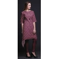 thumbnail image 5 of Bimba Pink Rose & Floral Women Kurtas Ethnic Printed Asymmetric Summer Wear Tops For Women XSmall, 5 of 6