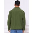 thumbnail image 3 of DARING DIVA Solid Color Long Sleeve Button Corduroy Trucker Jacket L Green, 3 of 7