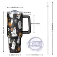thumbnail image 2 of Black Halloween Ghosts and Pumpkins Tumbler with Handle and Lid,40oz Double Wall Vacuum Insulated Tumbler,Cups Gift for Women and Men, 2 of 7