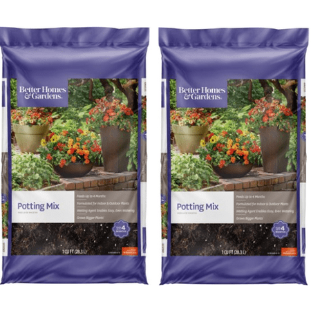 Better Homes & Gardens Potting Mix Planter Soil, 1 Cubic Foot (2 (Best Potting Soil Brands)