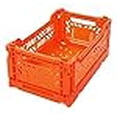 thumbnail image 3 of AYKASA Collapsible Storage Bin Container Basket Tote, Folding Basket Crate Container : Storage, Kitchen, Houseware Utility Basket Tote Crate Mini-Box (Orange), 3 of 4