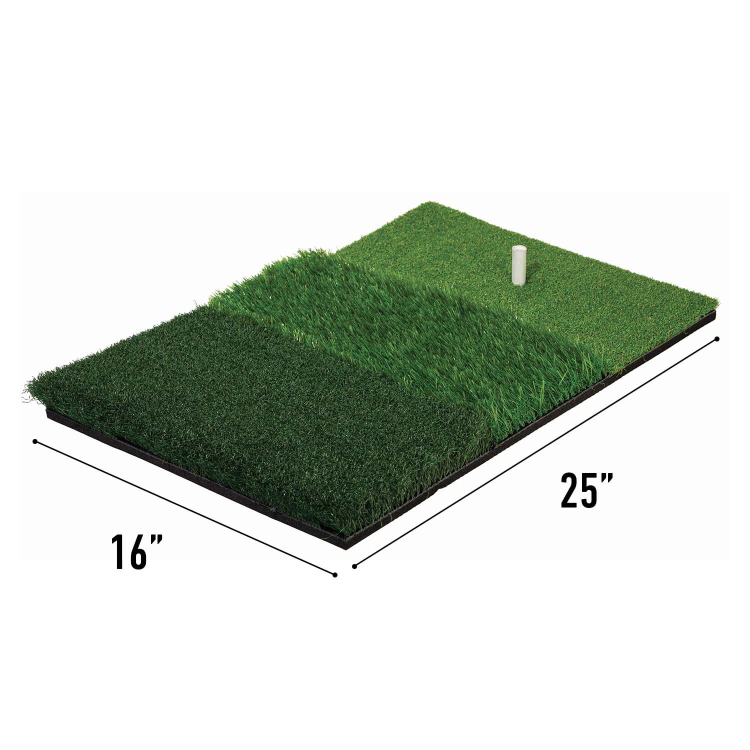 Franklin Sports Tri-Level Golf Hitting Mat with Rubber Tee - Practice Aid Golf