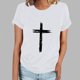thumbnail image 2 of Camiseta Casual de Manga Corta de Cuello Redondo Impresa para las Mujeres, 95% Poliéster 5% Spandex Vintage Top Ligero para Diario, Fiesta Y Primavera Verano, 2 of 4