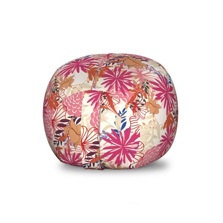 Flower Storage Toy Bag Chair  Vibrant Colored Floral Arrangement Summer Flowers Inspirations Flourishing Nature  Stuffed Animal Organizer Washable Bag  Large Size  Multicolor  by Ambesonne