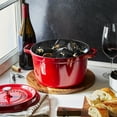 thumbnail image 4 of Staub Cast Iron Dutch Oven 5-qt Tall Cocotte, Made in France, Serves 5-6, Cherry, 4 of 10