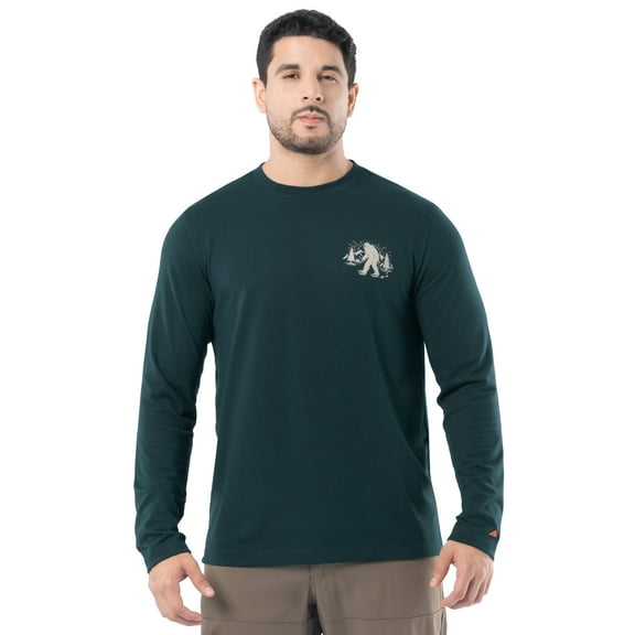 Ozark Trail Men's Active Graphic Tee with Long Sleeves, Sizes S-3XL