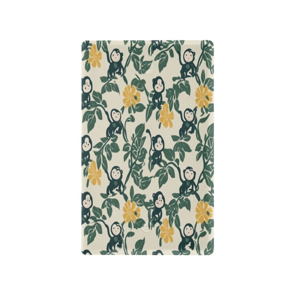 Switch Panel Switch Decoration 2.76x4.53x0.28 Inches Unused Outlet Cover Switch Plate Wall Plates Living Room Kitchen Bedroom Study Switches Cartoon Monkey and Green Leaves
