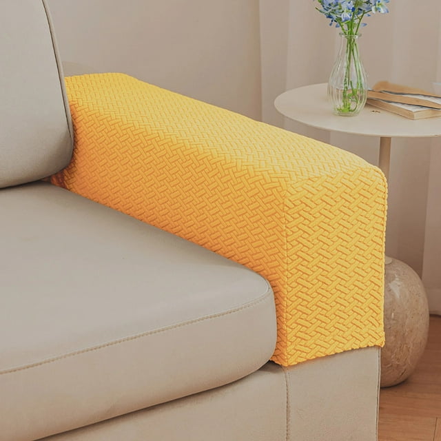 Checkered Elastic Sofa Armrest Thickened Anti Dirty Home Fabric Protectors Simple Solid Color Armrest Sleeves