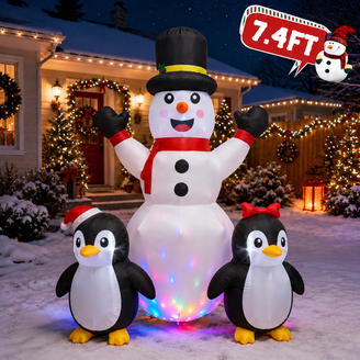 Best Choice Products 4-Piece 2D Lighted Snowman Family Set with