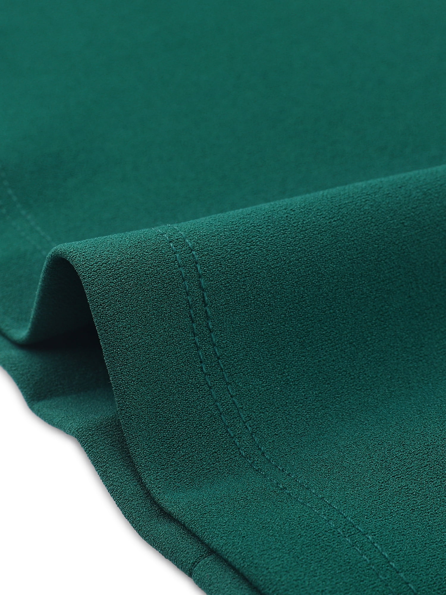 Unique Bargains Women's Sheath 3/4 Sleeves Stand Collar A-Line Dress XL Dark Green