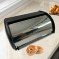 thumbnail image 6 of Fiocias Bread Box Multipurpose Bread Bin with Roll Lid Bread Keeper Bread Storage Holder Black, 6 of 9