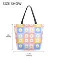 thumbnail image 5 of FORMRS Womens Canvas Tote Bag with Zipper Inner Pocket Shoulder Handbag, Light Blue Daisy, 5 of 7