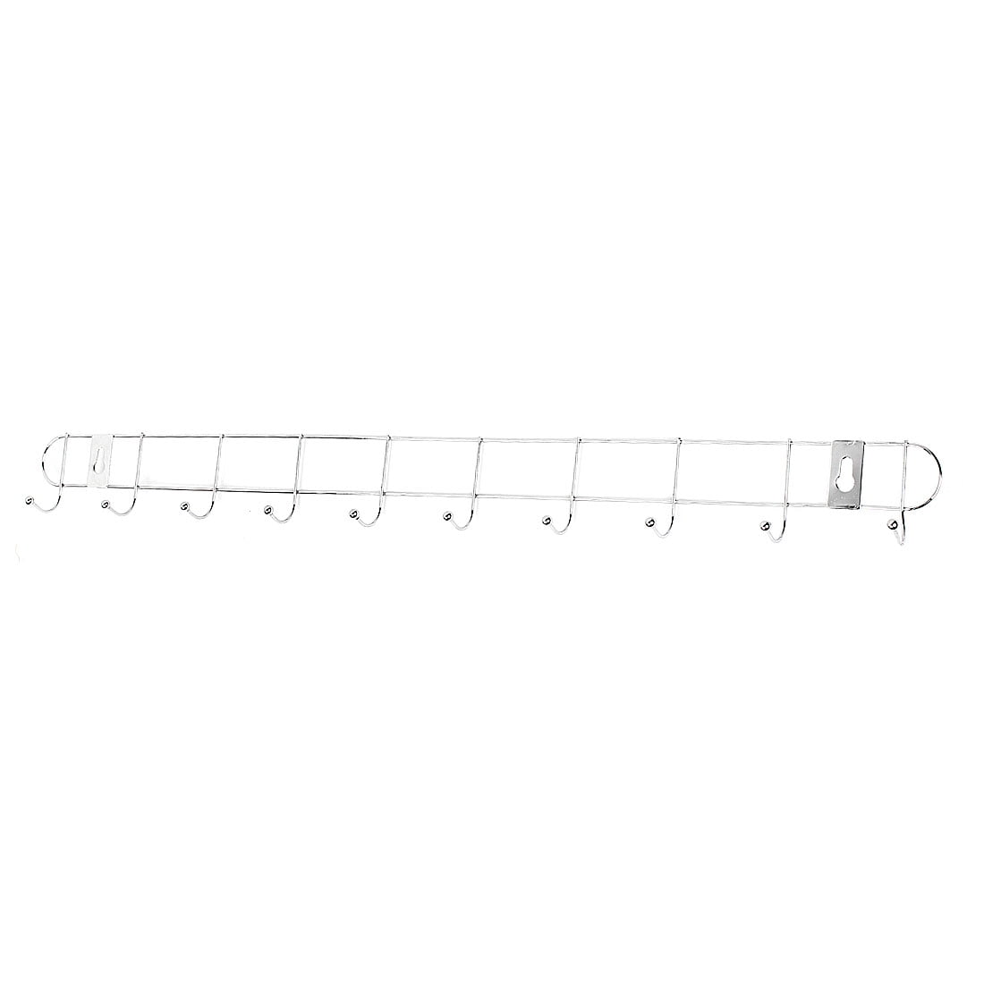 Unique Bargains 10-Haners Home Bathroom Metal Wall Coat Hooks Rail Towel Coat Rack