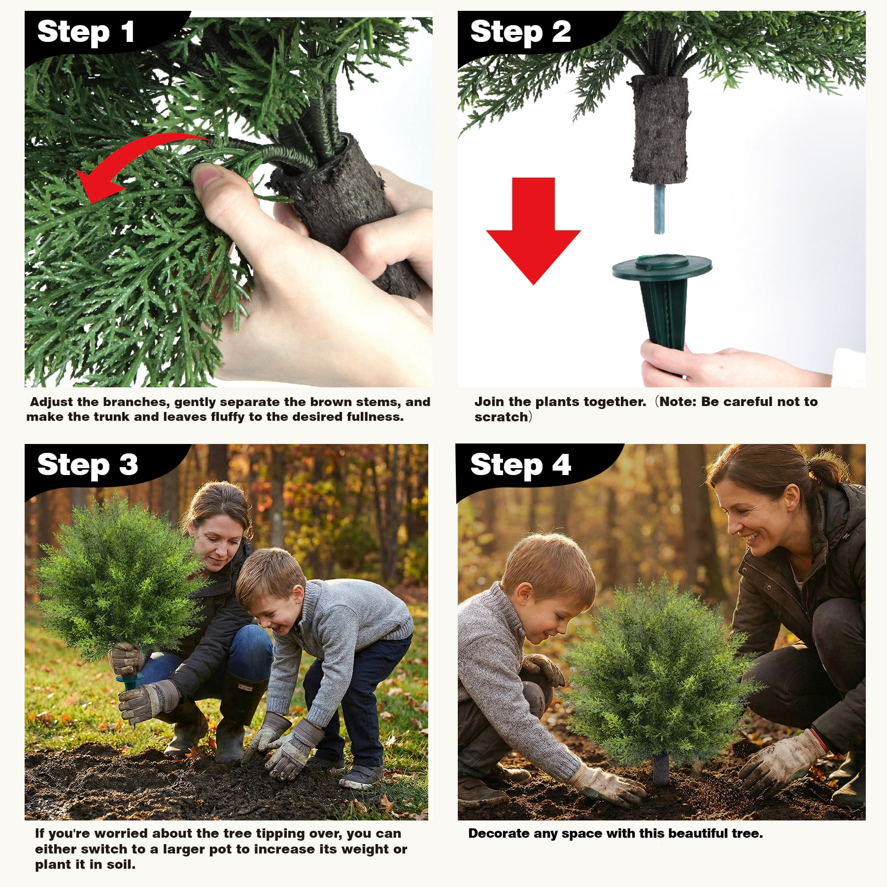 Joyooss 2FT Artificial Cedar Topiary Ball Trees Outdoor Plants Faux Plants Front Porch Decor for Indoor Outdoor Garden Plant 2 Pack Fake Evergreen Bush UV Resistant with Ground Spike