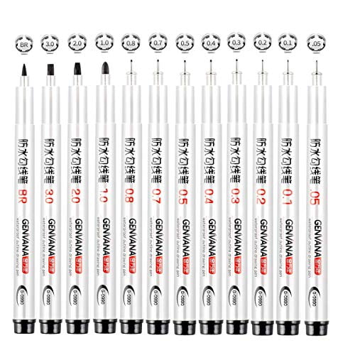 Black Precision Micro Line Pens,Apply toTechnical,Drawing,Office Documents, Scrapbooking
