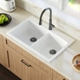 thumbnail image 2 of Karran QT-710-PK1 Quartz Composite 33.00 x 22.00 x 9.00 in Bowl Drop In Double Basin Sink, 2 of 6