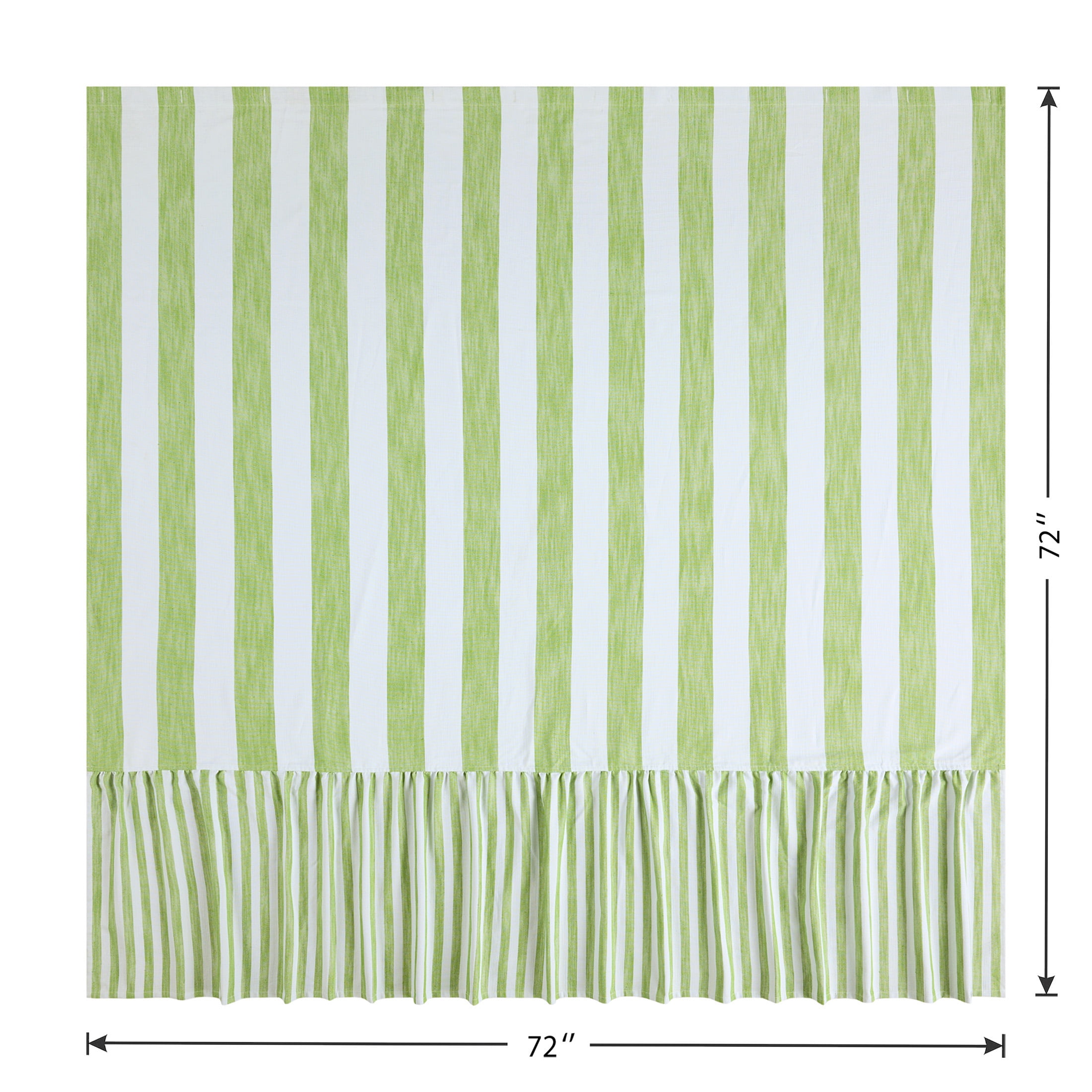 Beautiful Kelly Green Mix & Match Shower Curtain by Drew Barrymore, Cotton & Polyester, 72" x 72"