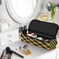 thumbnail image 4 of Hair Tools Storage with Heat Resistant Mat- Yellow and Black Printed Curling Iron Travel Bag/Flat Iron Case for Women, 4 of 8