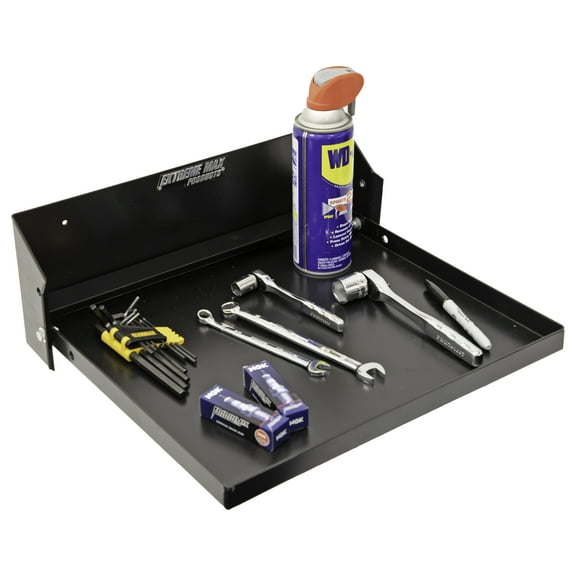 Extreme Max Universal Wall-Mount Aluminum Flip-Out Tray 5001.6624 16" x 14" Aluminum Black, (1)