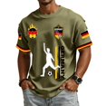 thumbnail image 3 of Soccer Cup 2026 Jersey for Men, Crew Neck Short Sleeve Deutschland Kicker Graphic Tee with Waffle Knit - Breathable Athletic Top Army Green L, 3 of 6