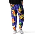 thumbnail image 4 of Giftesty Mens Cargo Pants Clearance Men's Fashion Casual Linen Printed Broken Flowers Knickerbockers Pants Pencil Pants Loose Casual Pants Trousers, 4 of 6