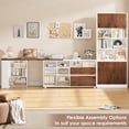 thumbnail image 2 of Homfa L Shaped Reversible Computer Desk with Cube Storage Organizer, 2 Drawer Wooden Farmhouse Executive Desk for Home Office, White, 2 of 8