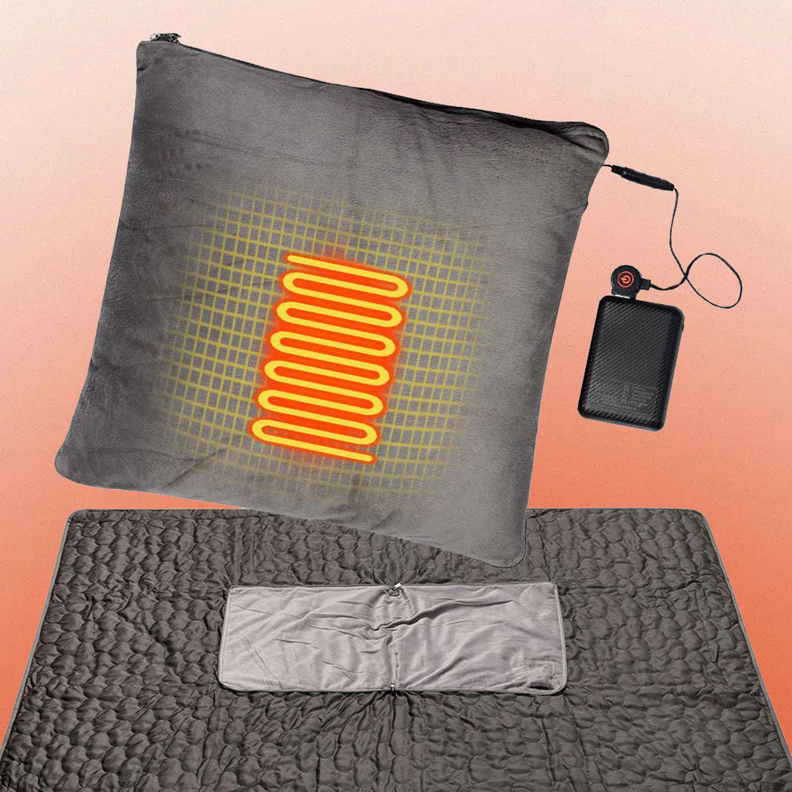 TISHITA Heated Pillow Blanket Electric Heating Pad Folding Soft Heated Cushion Portable Heating Pillow for Indoor Home Birthday Gifts grey