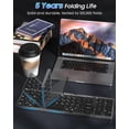 thumbnail image 4 of KOMI Foldable Bluetooth Keyboard, Folding Wireless Portable Keyboard with Touchpad & Number Pad, Multi-Device Rechargeable Travel Keyboard for Windows iOS Android Tablet/Smartphone/Laptop/PC, Gray, 4 of 5
