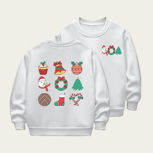Cowsor Girls Sweatshirts Kids Cute Graphic Crewneck Pullover Tops Xmas Long Sleeve Holiday Shirts