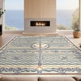 thumbnail image 2 of Design&I 6'x9' Ultra Soft Area Rug, Theme Maritime Compass Motif Sailboat Seashell Nautical Decorative None Fluffy Washable Non Shedding for Guest Room Bedroom Living Room, 2 of 7